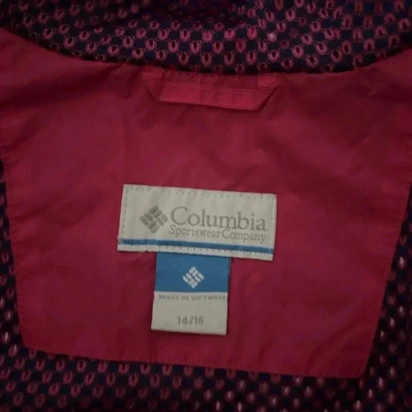 Columbia Rain Jacket Hooded Youth Girls Omni Shield Windbreaker Pink Size L - Picture 4 of 7